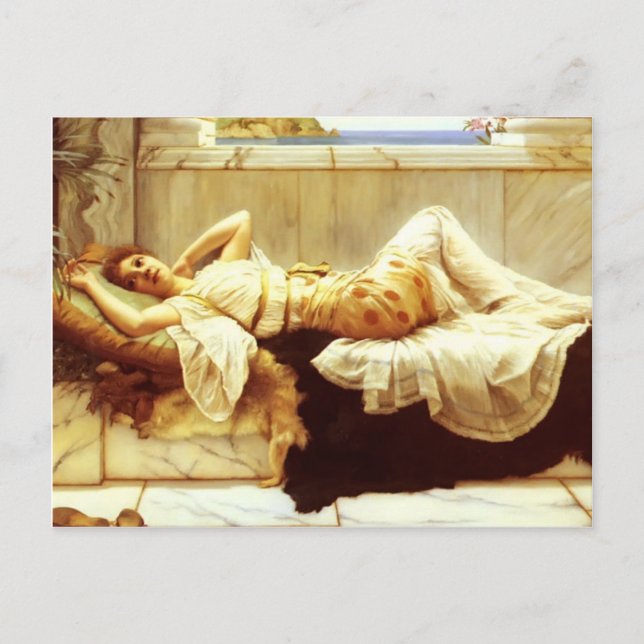 Cartão Postal John William Godward- Liegende (Frente)