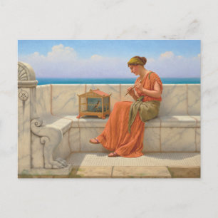 Cartão Postal John William Godward Músicas e Bird Art