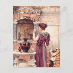 Cartão Postal John William Godward - No Jardim