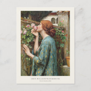 Cartão Postal John William Waterhouse A Alma da Rosa 1908