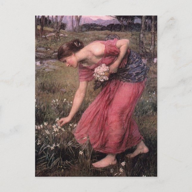 Cartão Postal John William Waterhouse - Narciso - Arte fina (Frente)