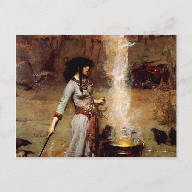 Cartão Postal John William Waterhouse O Círculo Mágico (Frente)