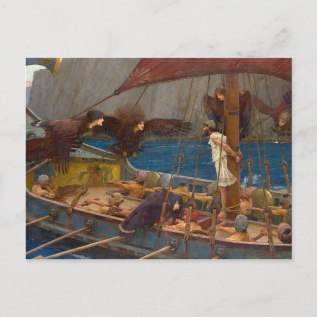Cartão Postal John William Waterhouse - Ulysses e as Sirens (Frente)