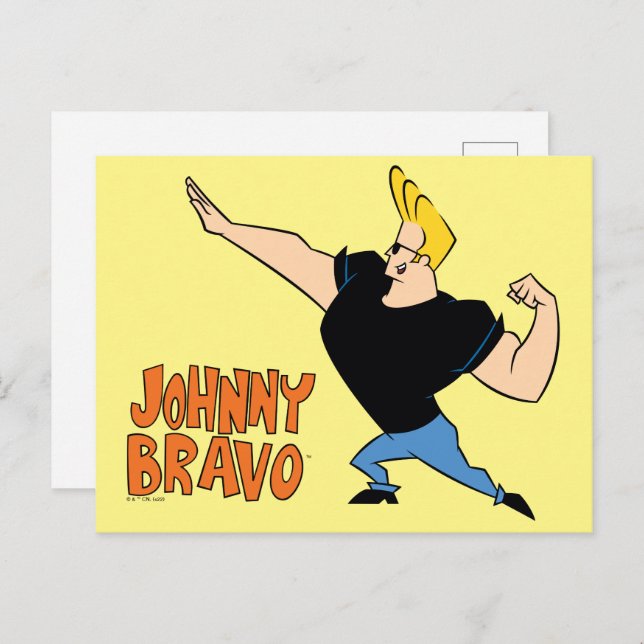 Cartão Postal Johnny Bravo Flexing (Frente/Verso)