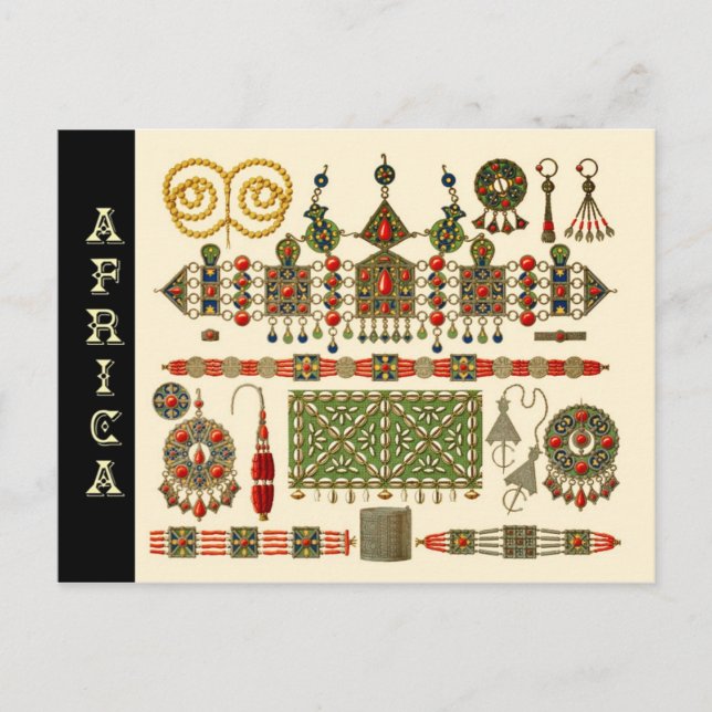 Cartão Postal Joias das Pessoas Kabyle na Argélia (Frente)