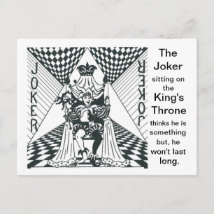 Cartão Postal Joker on King's Throne -