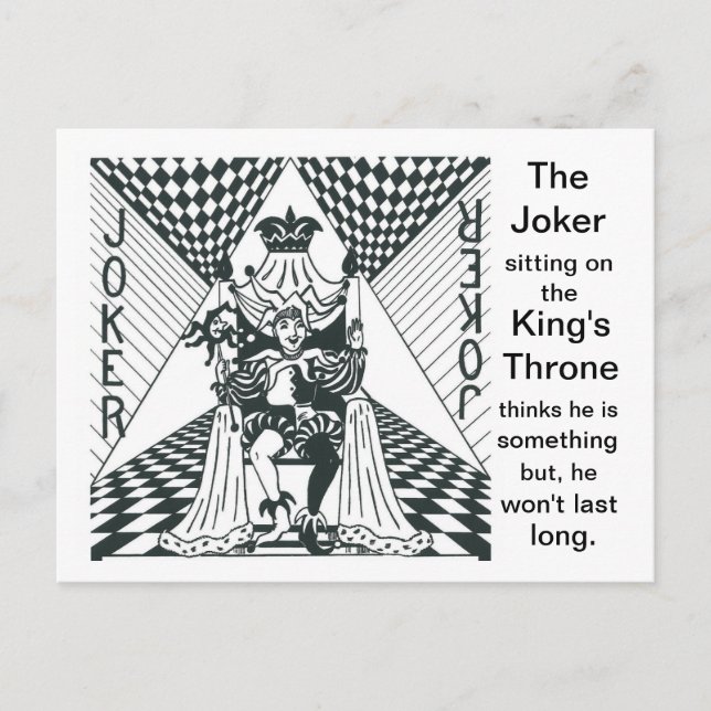 Cartão Postal Joker on King's Throne - (Frente)