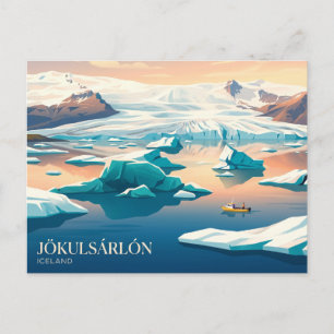 Cartão Postal Jökulsárlón Lagoa Glacial Islândia