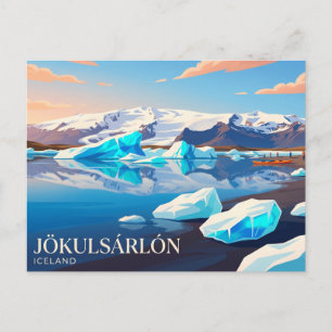 Cartão Postal Jökulsárlón Lagoa Glacial Islândia