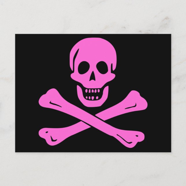 Cartão Postal Jolly Roger Pink (Frente)