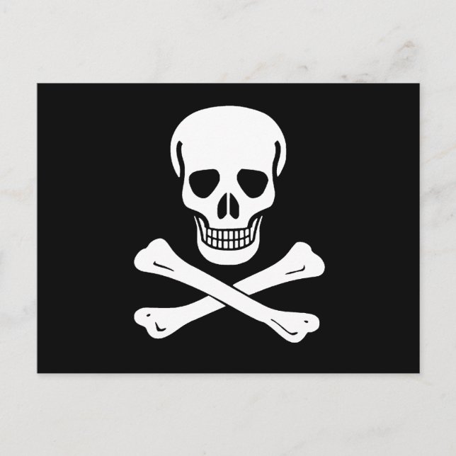 Cartão Postal Jolly Roger Pirate Flag (Frente)