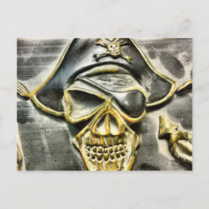 Cartão Postal Jolly Roger Pirate Treasure Chest