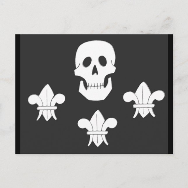 CARTÃO POSTAL JOLLY ROGER SKULL E TRÊS MENTIRAS FLAG (Frente)