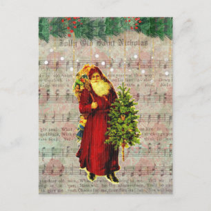 Cartão Postal Jolly Santo Nicholas Christmas Eve Papai Noel