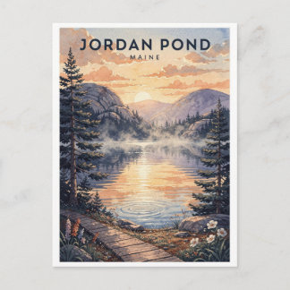 Cartão Postal Jordan Pond Maine Viagem Antiga