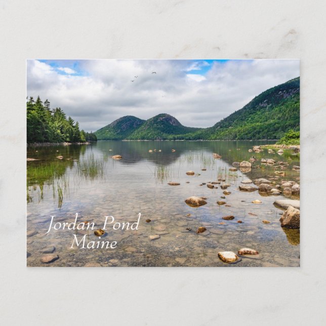 Cartão Postal Jordan Pond no Parque Nacional de Acadia em Maine (Frente)