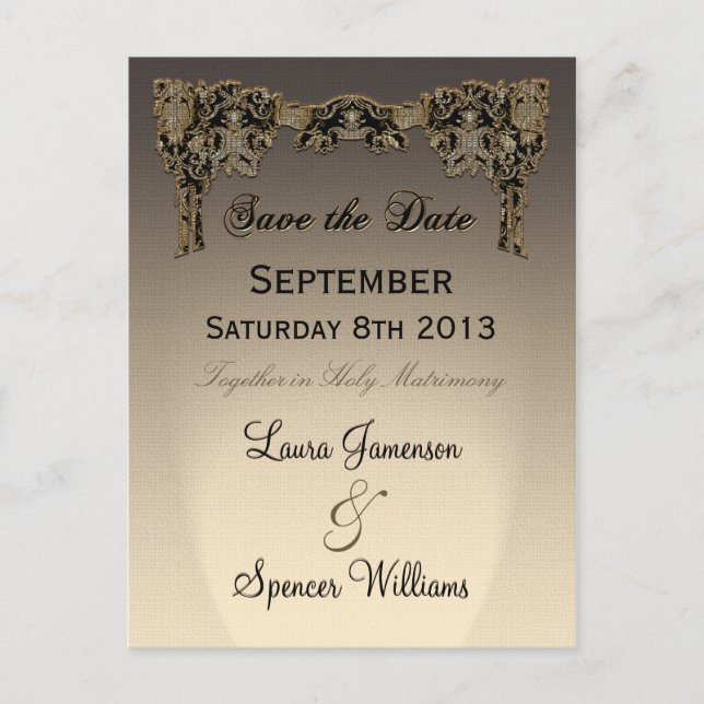 Cartão Postal Jordey Sepia Wedding Lembinder (Frente)