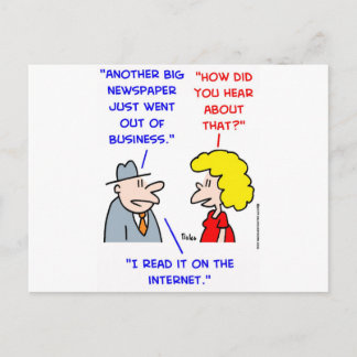 Cartão Postal jornais morrendo de internet