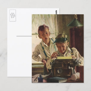 Cartão Postal Jornalistas da Vintage, Escritores, Máquina de Esc