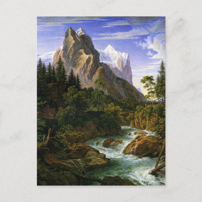 Cartão Postal Joseph Anton Koch, Wetterhorn von der Rosenlaui (Frente)