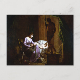 Cartão Postal Joseph Wright, de Derby Penelope, desfazendo sua W