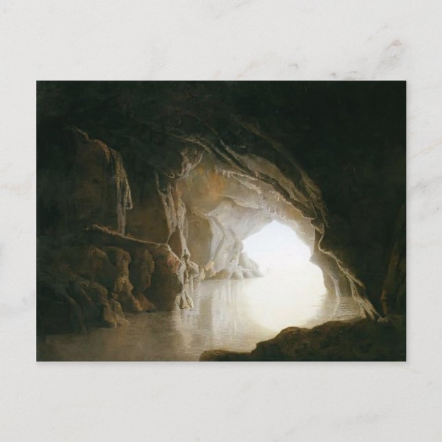 Cartão Postal Joseph Wright - Uma Caverna, Noite (Frente)