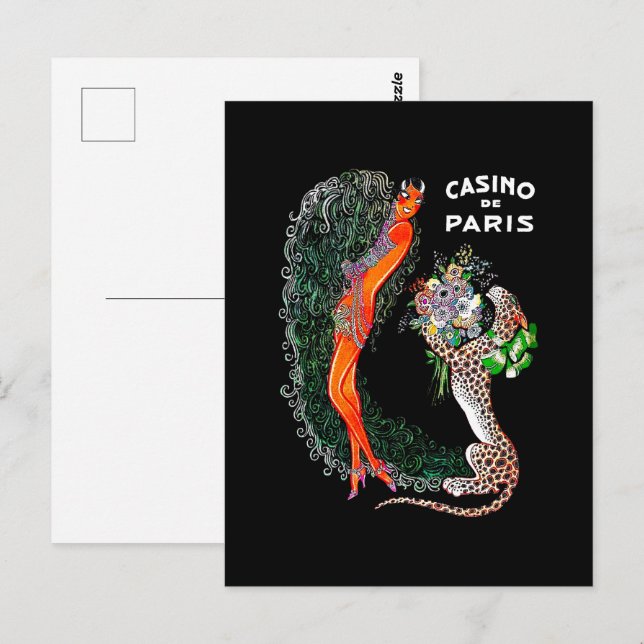 Cartão Postal Josephine Baker Cheetah Jazz Age (Frente/Verso)