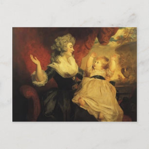 Cartão Postal Joshua Reynolds-Georgiana com sua filha Criança