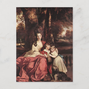 Cartão Postal Joshua Reynolds - Lady Delm e seus filhos