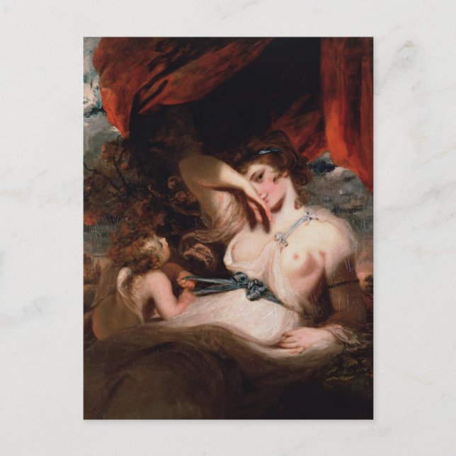 Cartão Postal Joshua Reynolds - Moça Cupida Desfixadora de Vênus (Frente)