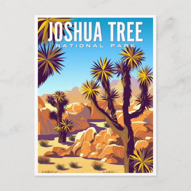 Cartão Postal Joshua Tree National Park Primaveras Vintage (Frente)
