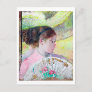 Cartão Postal Jovem dama com fã japonesa, Mary Cassatt
