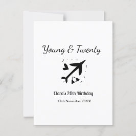 Cartão Postal Jovem e vinte aventura feliz aniversário adicionar
