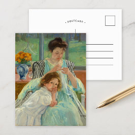 Cartão Postal Jovem Mãe Costurando | Mary Cassatt