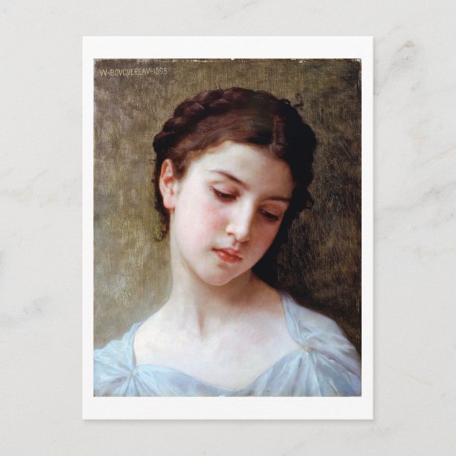 Cartão Postal Jovem Menina, Bouguereau (Frente)
