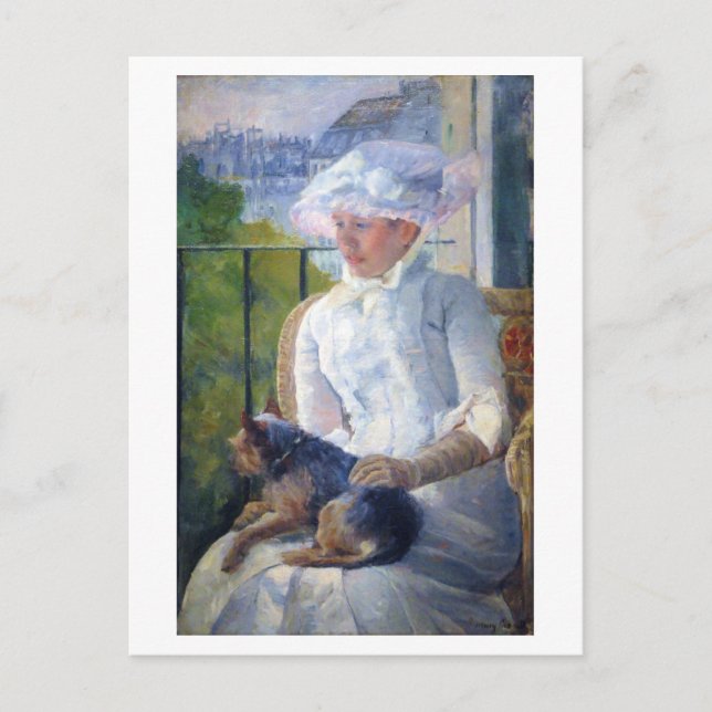 Cartão Postal Jovem Menina e Seu Cachorro, Mary Cassatt (Frente)