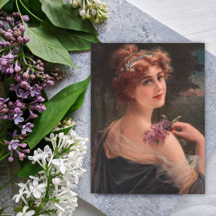 Cartão Postal Jovem Mulher com Prima de Lilac por Emile Vernon