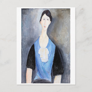 Cartão Postal Jovem Mulher de Azul, Modigliani