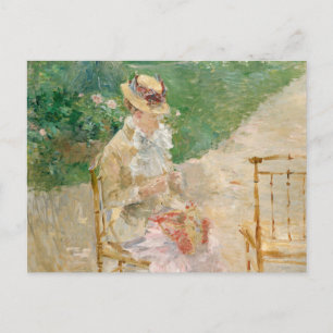 Cartão Postal Jovem Mulher Fazendo Tricô   Berthe Morisot