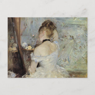 Cartão Postal Jovem mulher no Espelho por Berthe Morisot