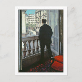 Cartão Postal Jovem na janela por Gustave Caillebotte
