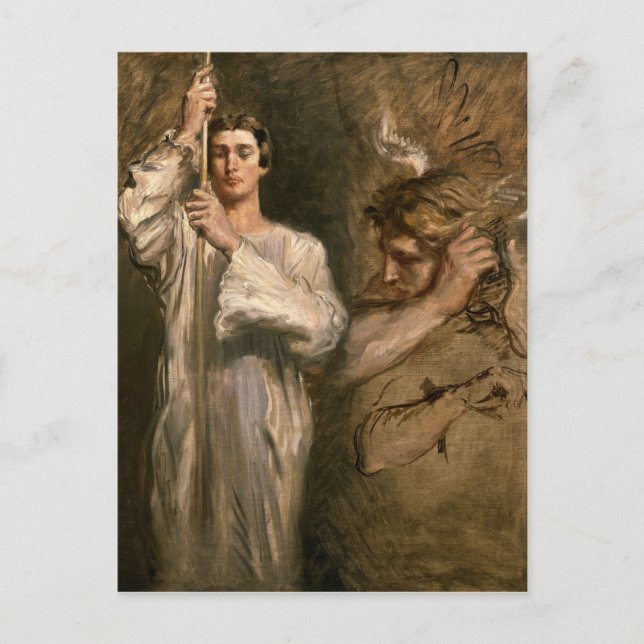Cartão Postal Jovem segurando uma cruz (Frente)