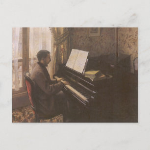 Cartão Postal Jovem Tocando Piano por Gustave Caillebotte