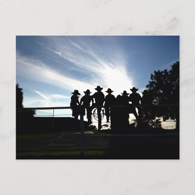 Cartão Postal Jovens cowboys e cowboys na cerca (Frente)