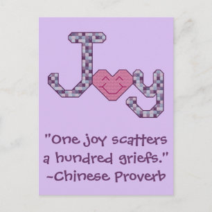 Cartão Postal Joy Chinese Proverb