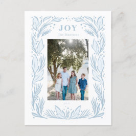 Cartão Postal Joy Christmas Wreath Photo