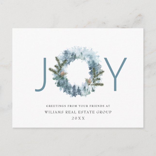 Cartão Postal Joy Festivo Holly Berry Natal Saudação Feriado (Frente)