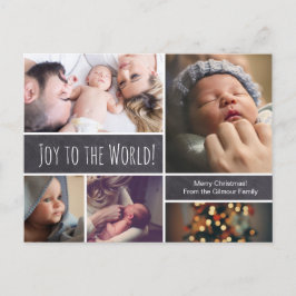 Cartão Postal Joy para o mundo natalino Anúncio de nascimento de