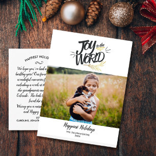 Cartão Postal Joy To The World Christmas Photo Modern