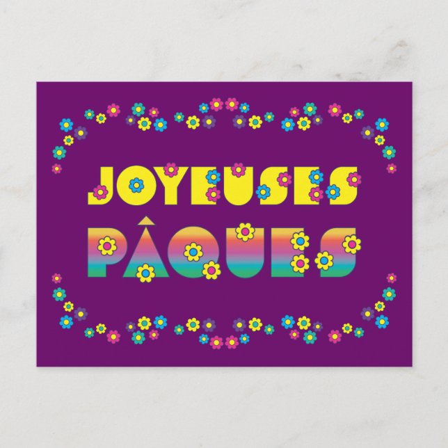 Cartão Postal Joyeuses Pâques (Frente)
